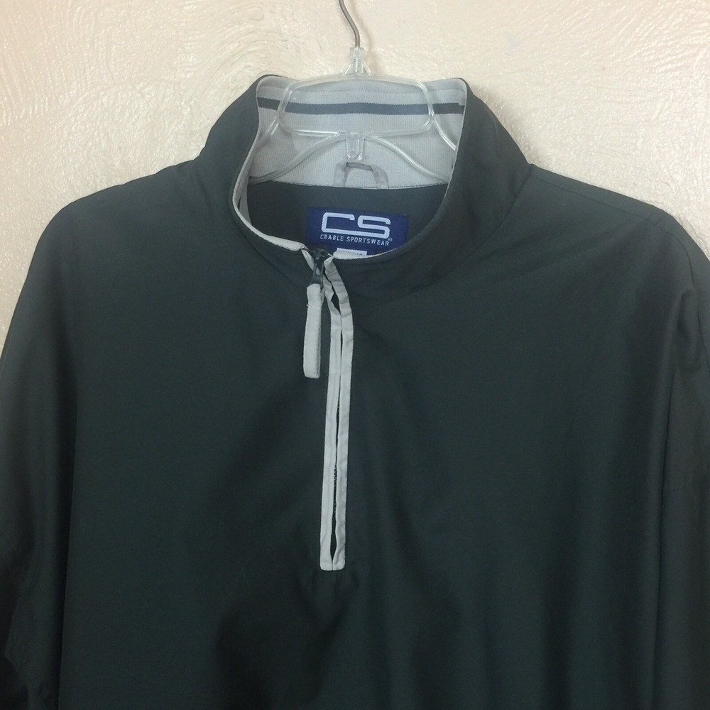 Men's XL 1/2 Zip Windbreaker Pullover Lightweight Green CS Crable Sportswear